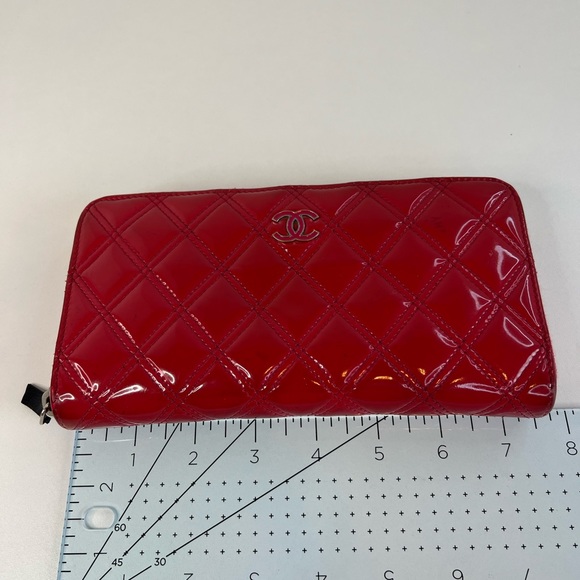 CHANEL Matelasse CC Logo Long Wallet Rose Pink Patent Leather - Picture 7 of 15